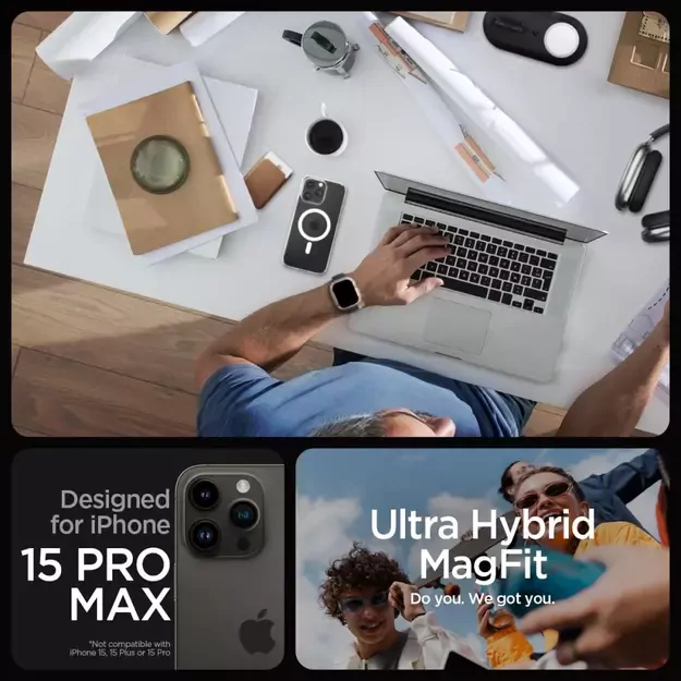 Spigen Ultra Hybrid Mag Case with MagSafe for iPhone 15 Pro Max - White 10