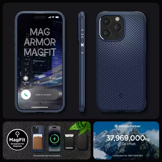 Spigen Mag Armor Case with MagSafe for iPhone 15 Pro Max - Blue 12