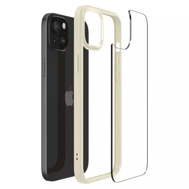 Spigen Crystal Hybrid iPhone 15 Plus Case - Transparent Beige 16