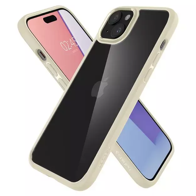 Spigen Crystal Hybrid iPhone 15 Plus Case - Transparent Beige 14