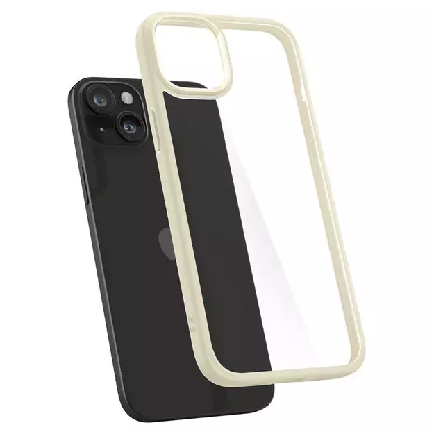 Spigen Crystal Hybrid iPhone 15 Plus Case - Transparent Beige 12