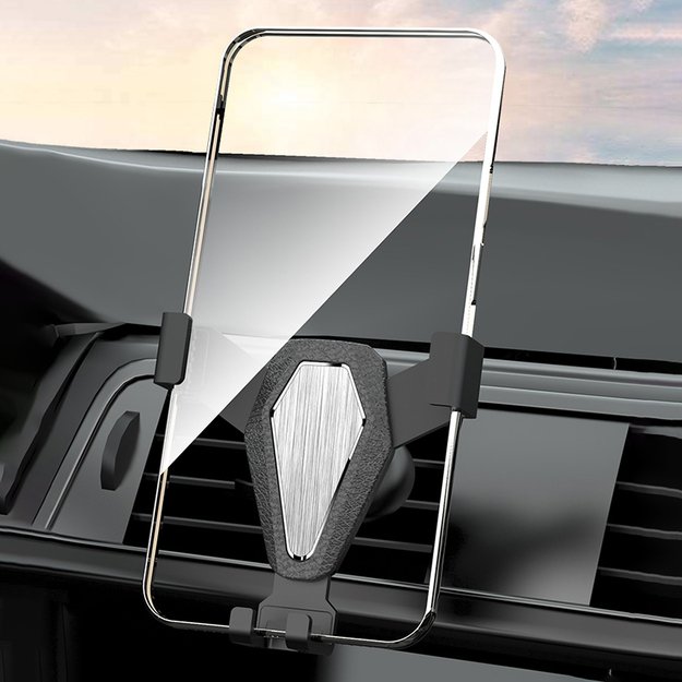 Gravity smartphone car holder, silver (YC07) 12