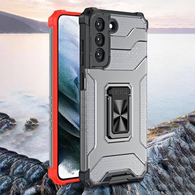 Crystal Ring Case tough hybrid cover + magnetic holder for Samsung Galaxy S22 + (S22 Plus) black 15