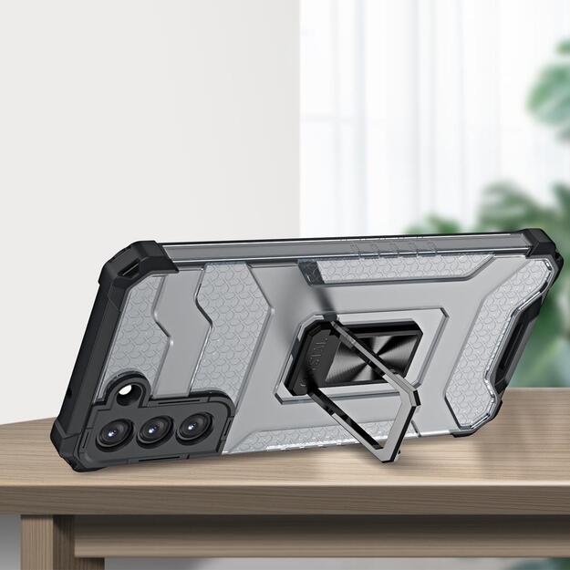 Crystal Ring Case tough hybrid cover + magnetic holder for Samsung Galaxy S22 + (S22 Plus) black 9