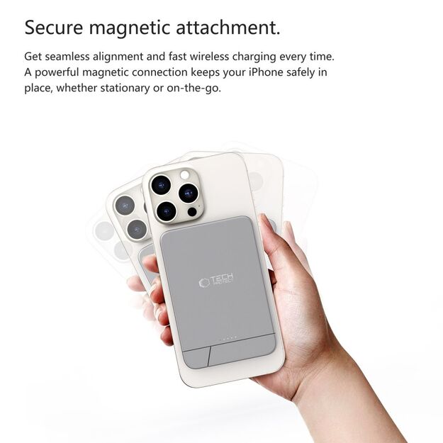 Powerbank Tech-Protect PB14 LifeMag MagSafe 10000 mAh - gray 5