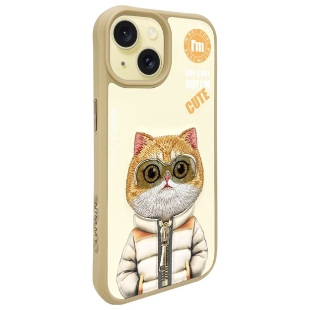 Nimmy Cool&amp Cute 2.0 Cat Case for iPhone 15 - Beige 1