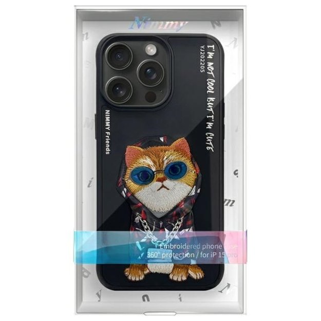 Nimmy Glasses Cool Cat Case for iPhone 15 Pro - Black 10
