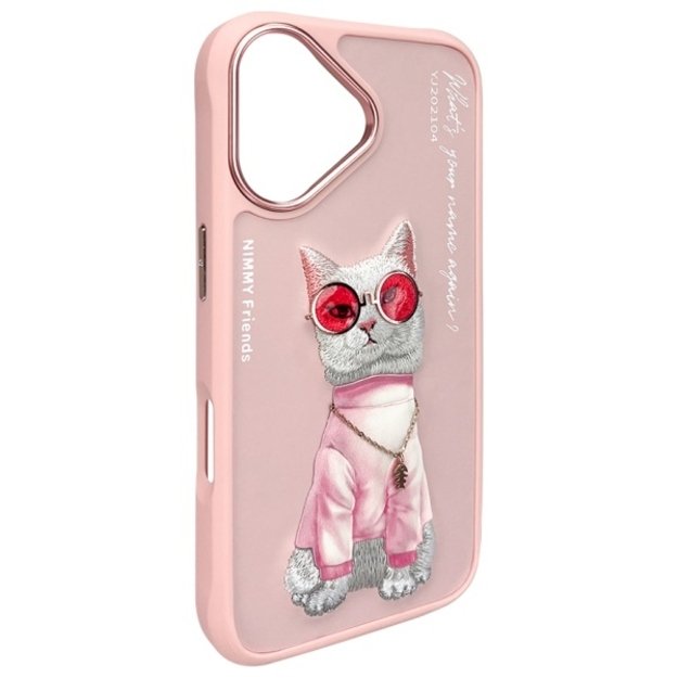Nimmy Glasses Cool Cat iPhone 16 Case - Pink 3