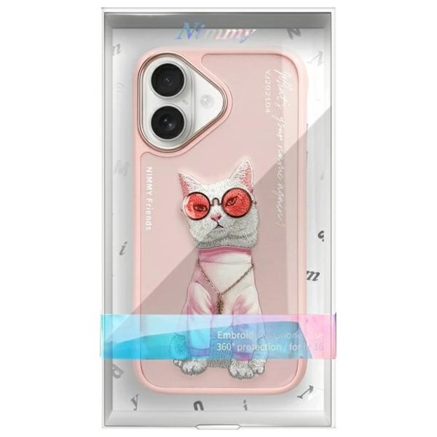 Nimmy Glasses Cool Cat iPhone 16 Case - Pink 10
