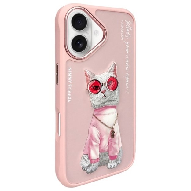 Nimmy Glasses Cool Cat iPhone 16 Case - Pink 1