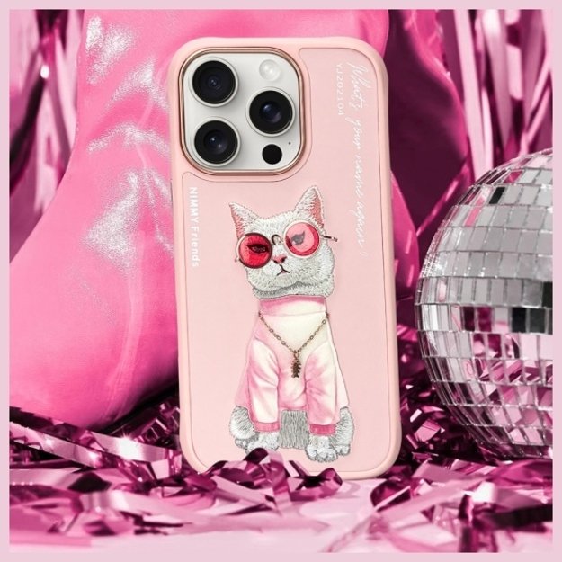 Nimmy Glasses Cool Cat Case for iPhone 16 Pro - Pink 7