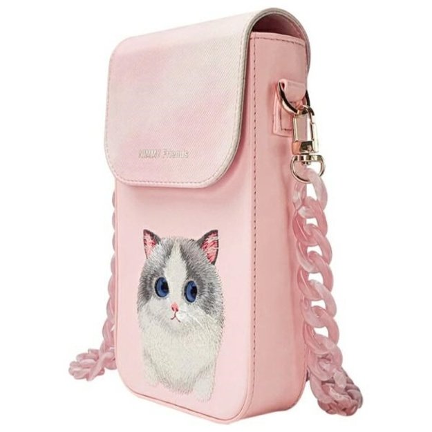 Nimmy Big Eyed Pet 2.0 Cat 3-in-1 Phone Bag + Wallet + Tracker Case - Pink 4