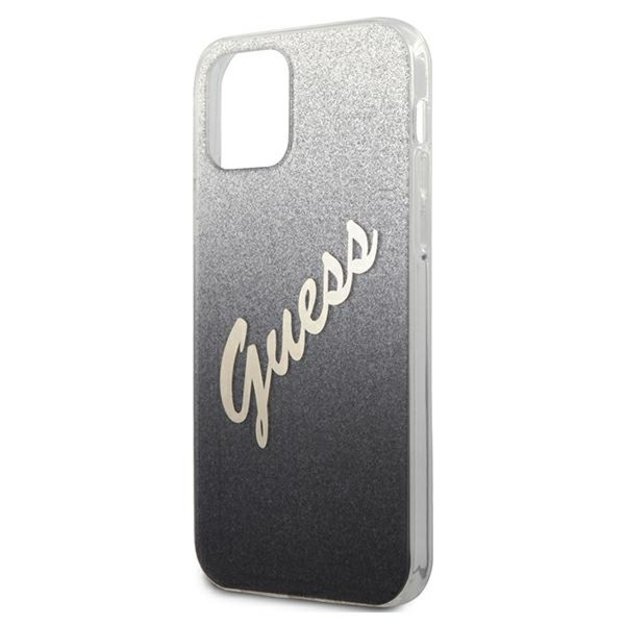 Guess GUHCP12LPCUGLSBK iPhone 12 Pro Max 6.7&quot  black/black hardcase Glitter Gradient Script 5