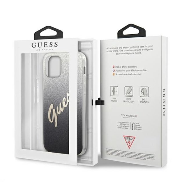 Guess GUHCP12LPCUGLSBK iPhone 12 Pro Max 6.7&quot  black/black hardcase Glitter Gradient Script 7