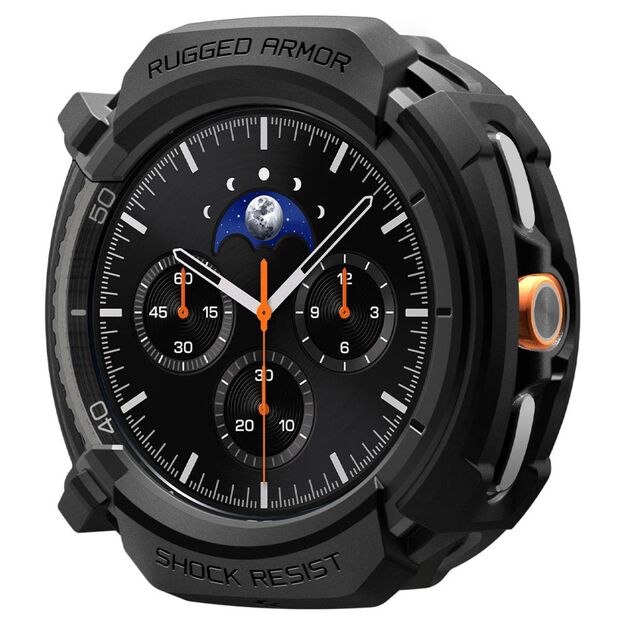 Spigen Rugged Armor Case for Samsung Galaxy Watch 8 Classic 46mm - Matte Black 2