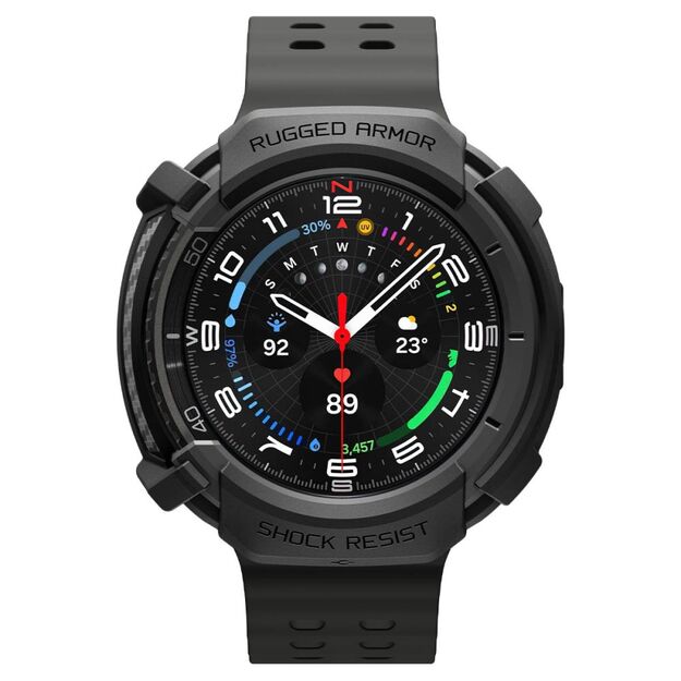 Spigen Rugged Armor Case for Samsung Galaxy Watch 8 Classic 46mm - Matte Black 3