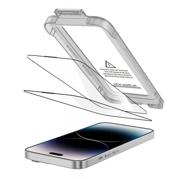 Tech-Protect Quick Set+ 2-pack tempered glass for iPhone 14 Pro - black 1