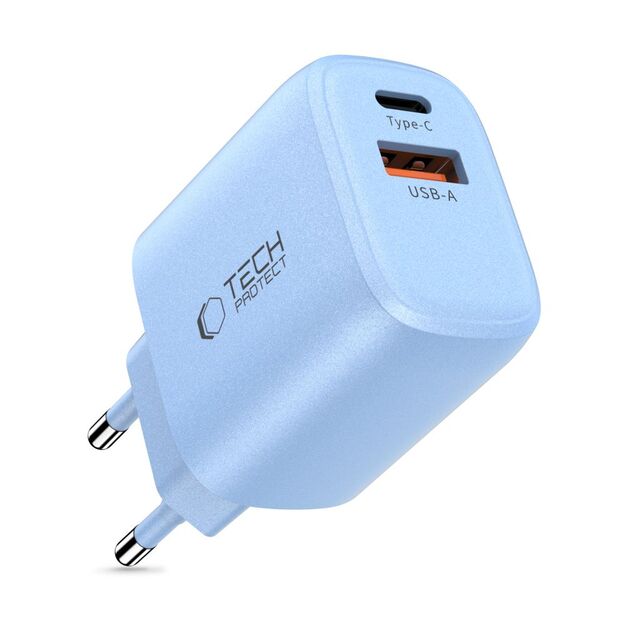 Tech-Protect NCA20 PD 20W QC3.0 USB-A / USB-C Wall Charger - Blue 1