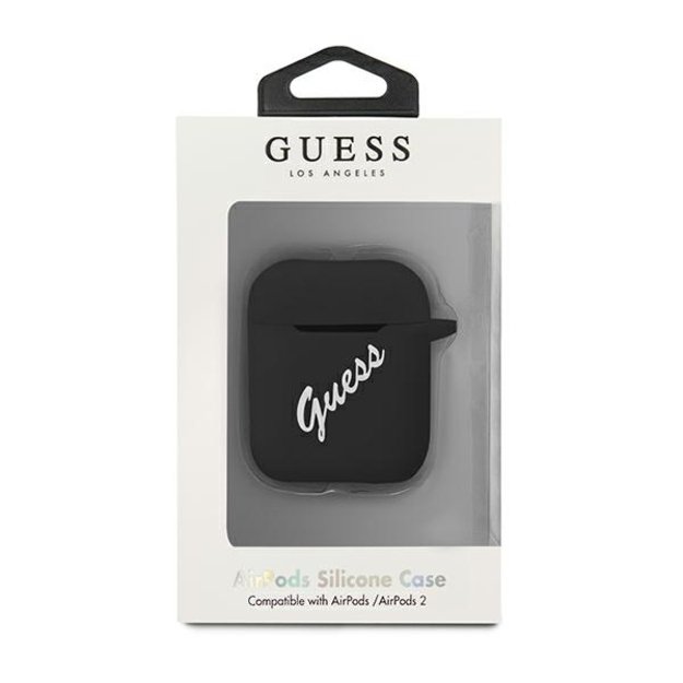 Guess GUACA2LSVSBW AirPods cover black/white Silicone Vintage 2