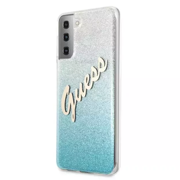 Guess GUHCS21MPCUGLSBL S21+ G996 blue/blue hardcase Glitter Gradient Script 8