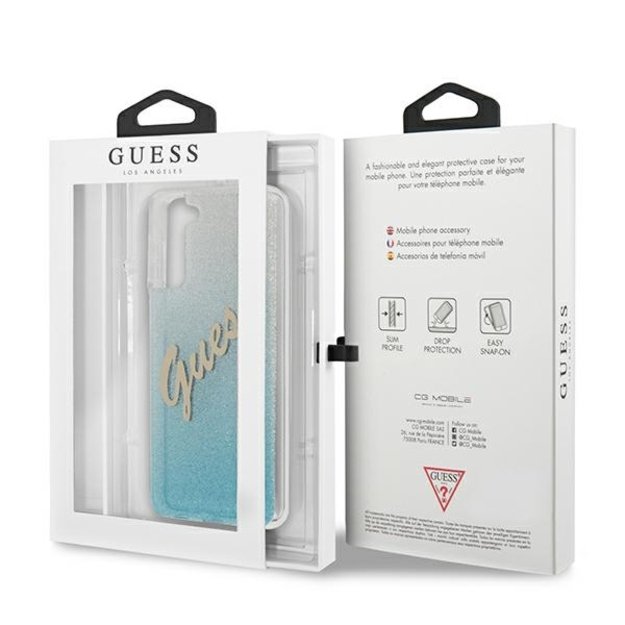 Guess GUHCS21MPCUGLSBL S21+ G996 blue/blue hardcase Glitter Gradient Script 7