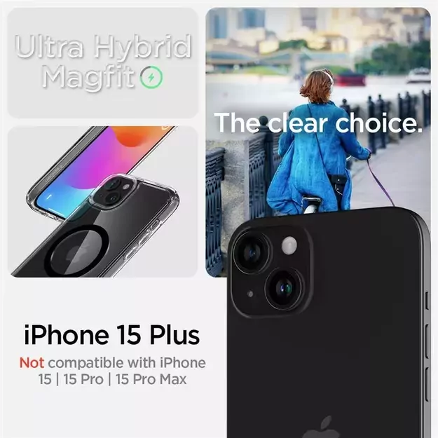 Spigen Ultra Hybrid Mag Case with MagSafe for iPhone 15 Plus - Black 26