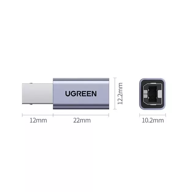 Ugreen adapter USB Type C - USB Type B gray (US382) 6
