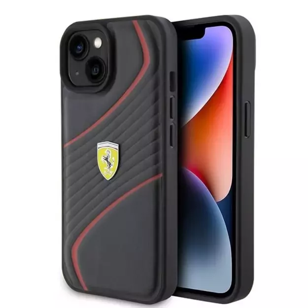Ferrari FEHCP15SPTWK iPhone 15 6.1&quot  black/black hardcase Twist Metal Logo