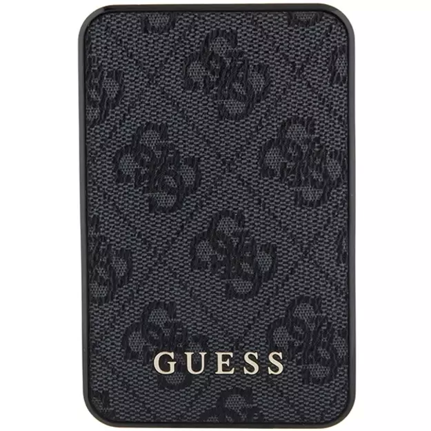 Guess Powerbank 15W GUPB5LP4GEGK 5000mAh black/black 4G Leather Metal Logo 1