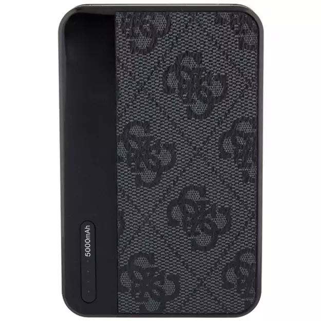 Guess Powerbank 15W GUPB5LP4GEGK 5000mAh black/black 4G Leather Metal Logo 3