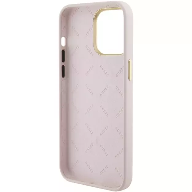 Guess Silicone Logo Strass 4G Case for iPhone 15 Pro Max - Pink 13