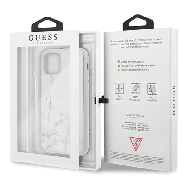 Guess GUHCN58HYMAWH iPhone 11 Pro biały/white Marble 6