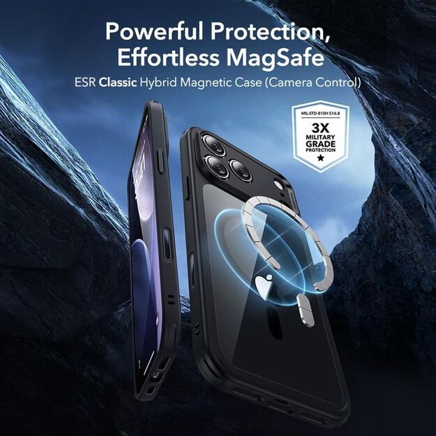 ESR Classic Hybrid MagSafe + Tempered Glass Set for iPhone 17 Pro Max - Clear Black 1
