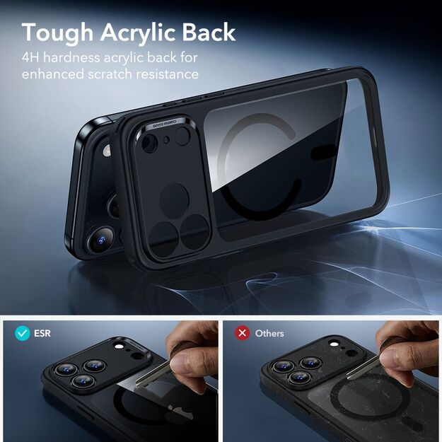 ESR Classic Hybrid MagSafe + Tempered Glass Set for iPhone 17 Pro Max - Clear Black 4