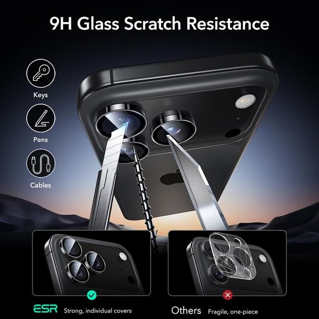 ESR Armorite Camera Protector for iPhone 14 Pro / Pro Max / 15 Pro / Pro Max / 16 Pro / Pro Max / 17 Pro / Pro Max - Black 4