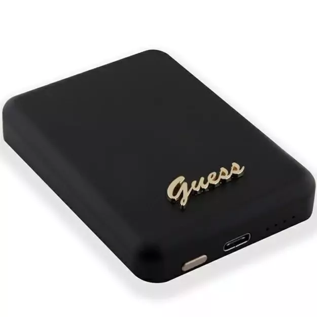 Guess MagSafe Metal Script Logo induction power bank 5W 3000mAh - black 3