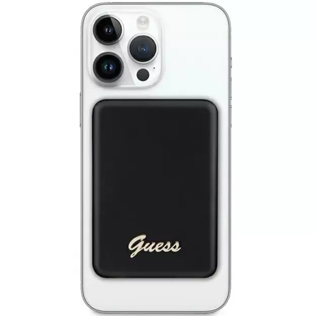 Guess MagSafe Metal Script Logo induction power bank 5W 3000mAh - black 1