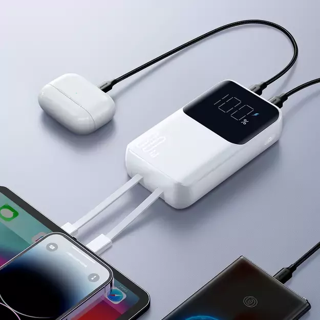 Mini power bank with built-in cables Joyroom JR-PBC06 30W 10000mAh - white 25