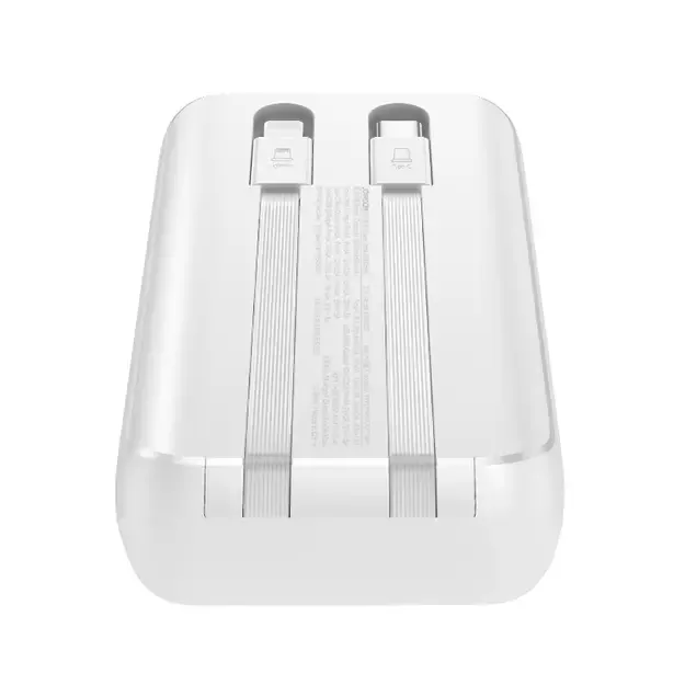 Mini power bank with built-in cables Joyroom JR-PBC06 30W 10000mAh - white 18