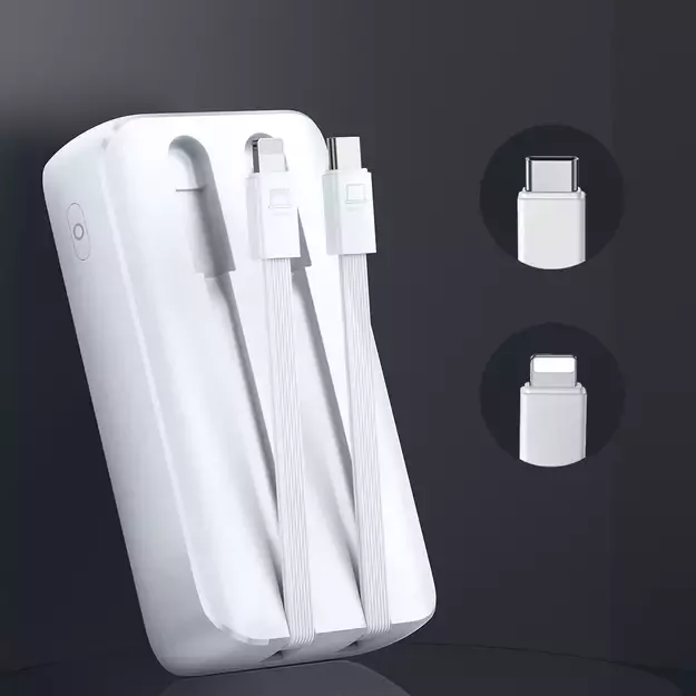 Mini power bank with built-in cables Joyroom JR-PBC06 30W 10000mAh - white 21