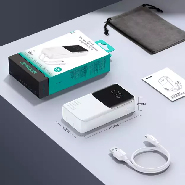 Mini power bank with built-in cables Joyroom JR-PBC06 30W 10000mAh - white 22