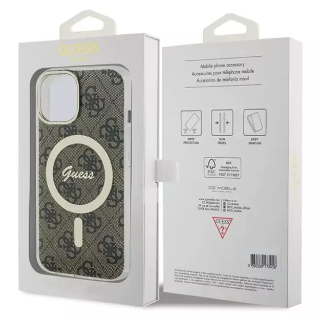 Guess IML 4G MagSafe case for iPhone 15 - brown 7