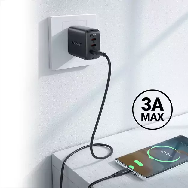 Acefast USB cable - USB Type C 1.2m, 3A white (C3-04 white) 7