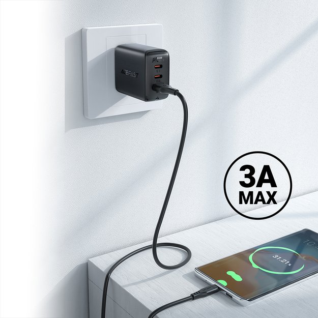 Acefast USB cable - USB Type C 1.2m, 3A white (C3-04 white) 26