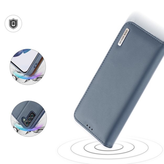 Dux Ducis Hivo Leather Flip Cover Genuine Leather Wallet For Cards And Documents Samsung Galaxy S22 + (S22 Plus) Blue 24
