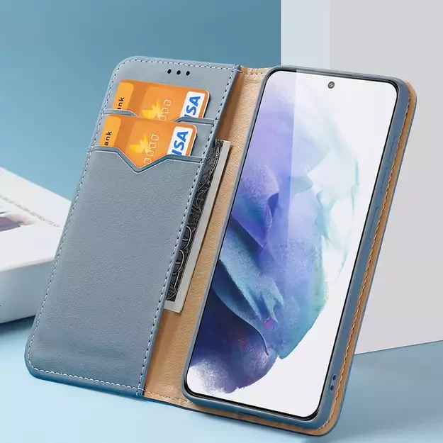 Dux Ducis Hivo Leather Flip Cover Genuine Leather Wallet For Cards And Documents Samsung Galaxy S22 + (S22 Plus) Blue 9