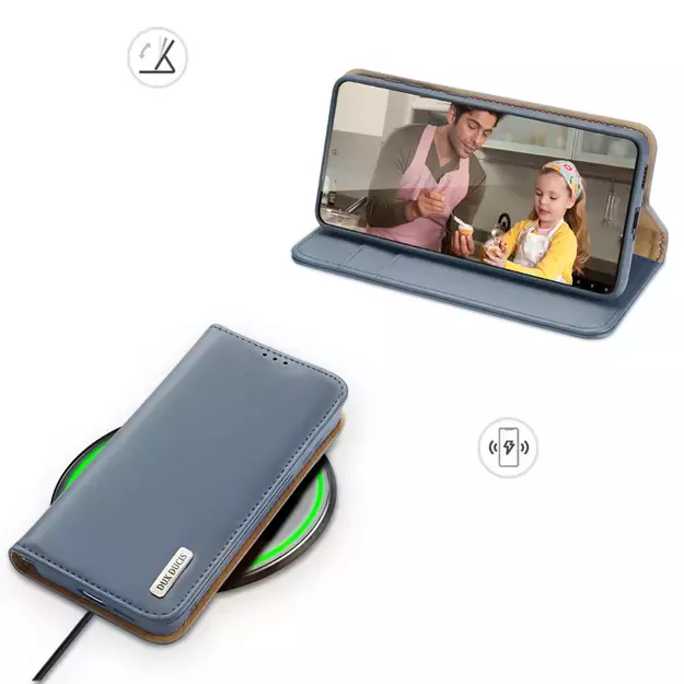 Dux Ducis Hivo Leather Flip Cover Genuine Leather Wallet For Cards And Documents Samsung Galaxy S22 + (S22 Plus) Blue 6
