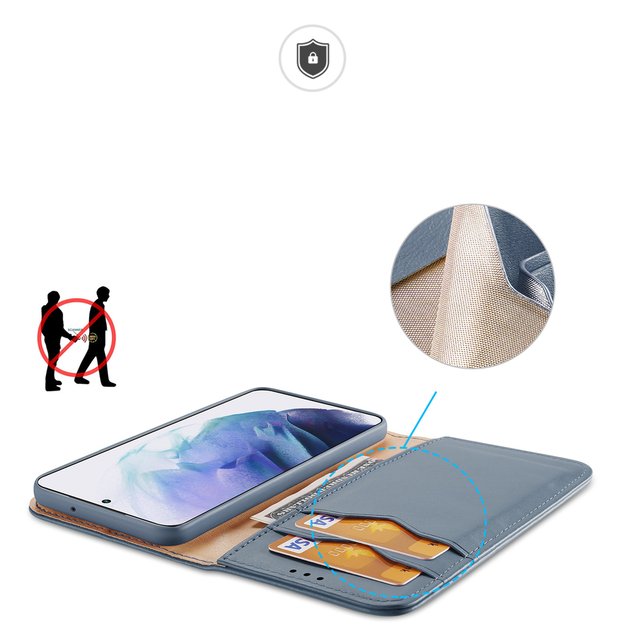 Dux Ducis Hivo Leather Flip Cover Genuine Leather Wallet For Cards And Documents Samsung Galaxy S22 + (S22 Plus) Blue 23