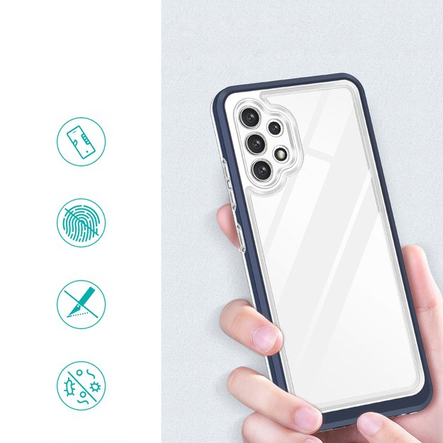 Clear 3in1 Case for Samsung Galaxy A32 5G Frame Gel Cover Blue 2