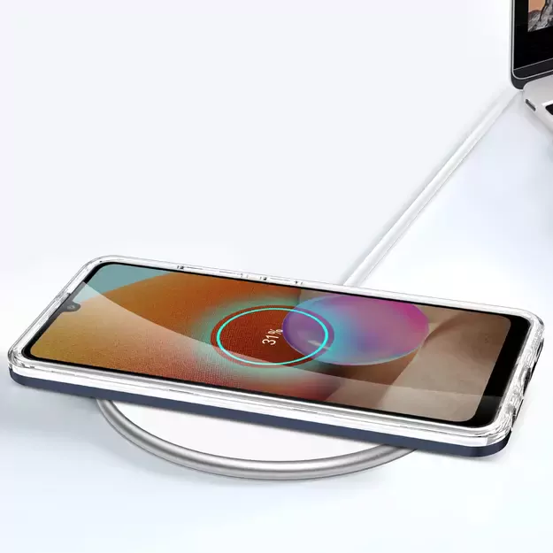 Clear 3in1 Case for Samsung Galaxy A32 5G Frame Gel Cover Blue 3